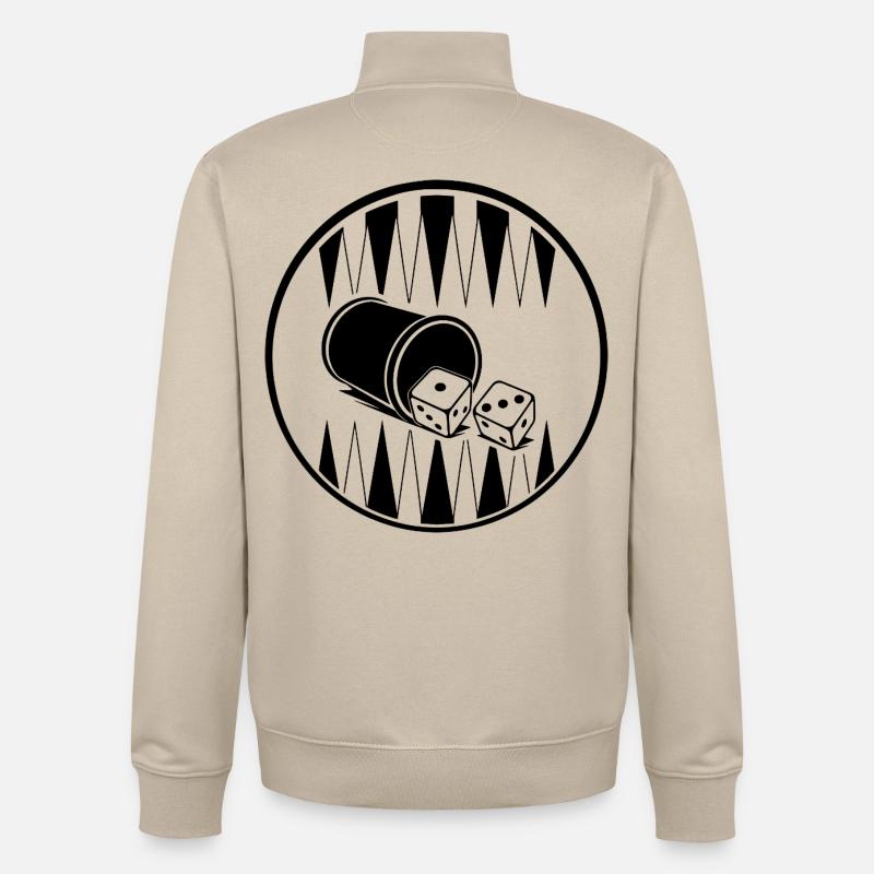 Backgammon | Brettspiel | Geschenk - Unisex Organic Zip Sweatshirt von Stanley/Stella - Cremebeige