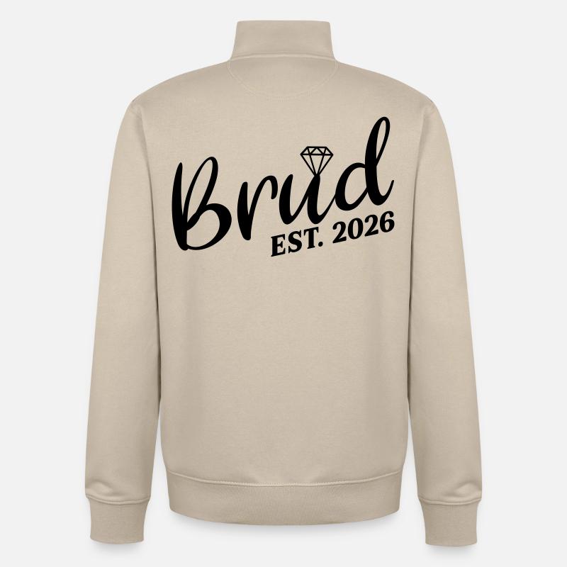 Mariée suédoise 2026 - Sweat zippé unisexe en coton bio Stanley/Stella - beige crème