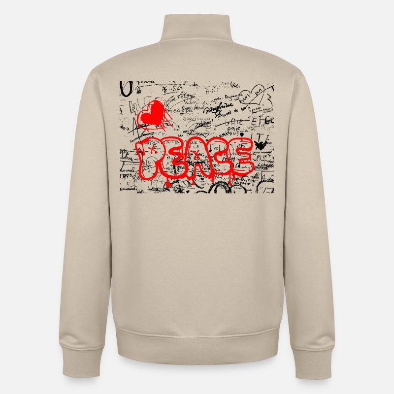 Pense Graffiti Heart Red - Unisex Organic Zip Sweatshirt by Stanley/Stella - desert dust