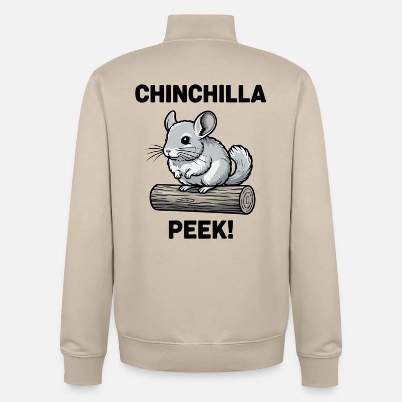 Chinchilla Peek Rongeur Fourrure Buche - Sweat zippé unisexe en coton bio Stanley/Stella - beige crème