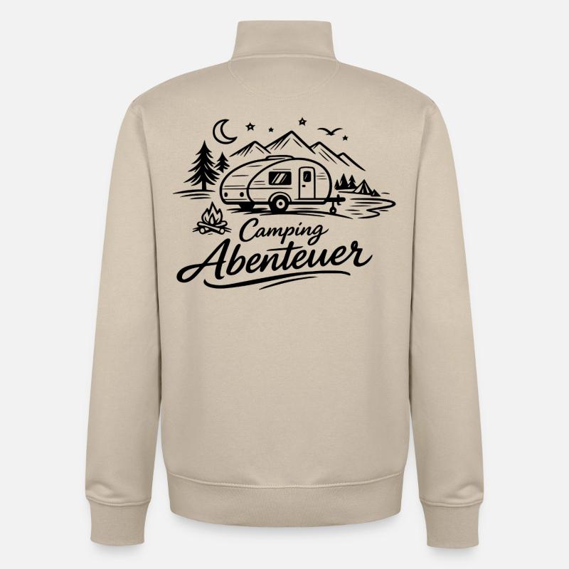 Camping Abenteuer - Unisex Organic Zip Sweatshirt von Stanley/Stella - Cremebeige