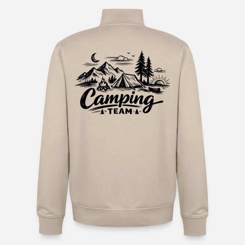 Camping Team Tent - Unisex Organic Zip Sweatshirt by Stanley/Stella - desert dust