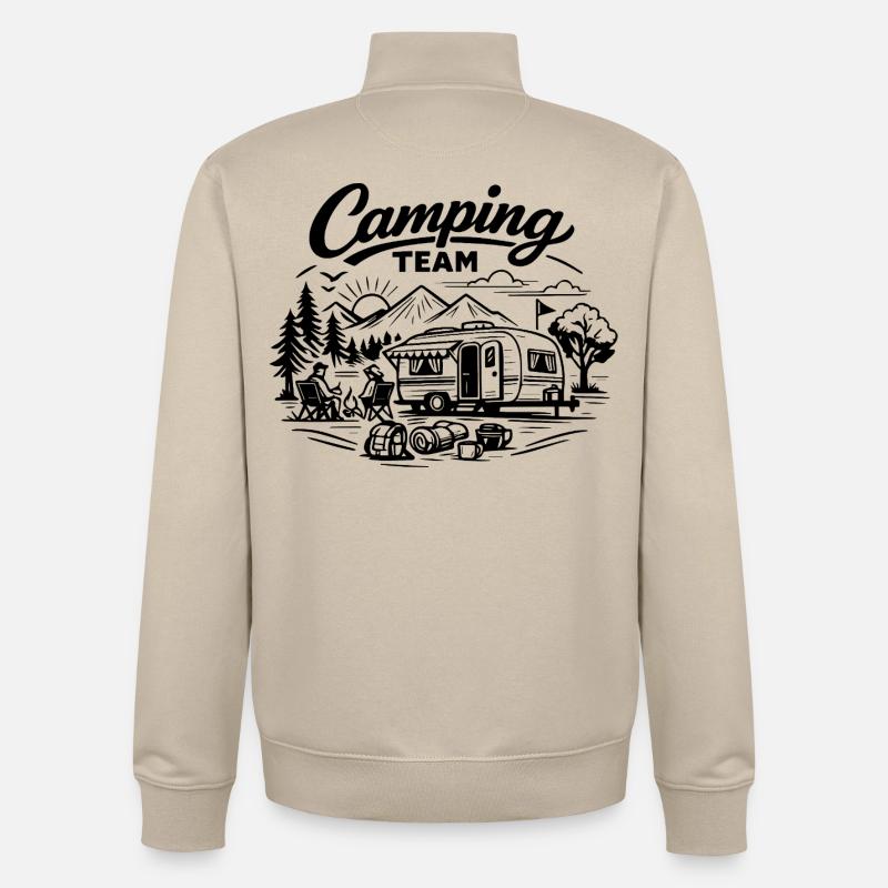 Camping Team Wagon - Unisex Organic Zip Sweatshirt by Stanley/Stella - desert dust