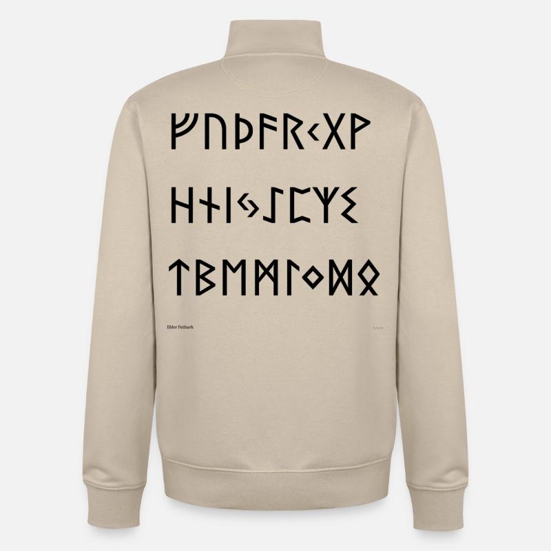 Elder Futhark (schwarz) - Unisex Organic Zip Sweatshirt von Stanley/Stella - Cremebeige