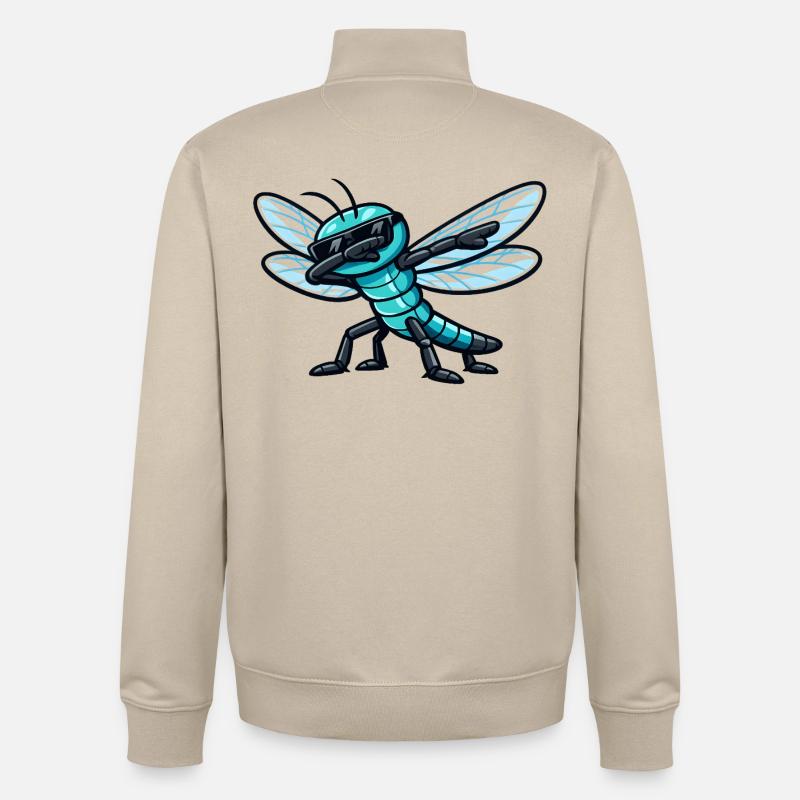 Dabbing Dragonfly - Unisex Organic Zip Sweatshirt by Stanley/Stella - desert dust