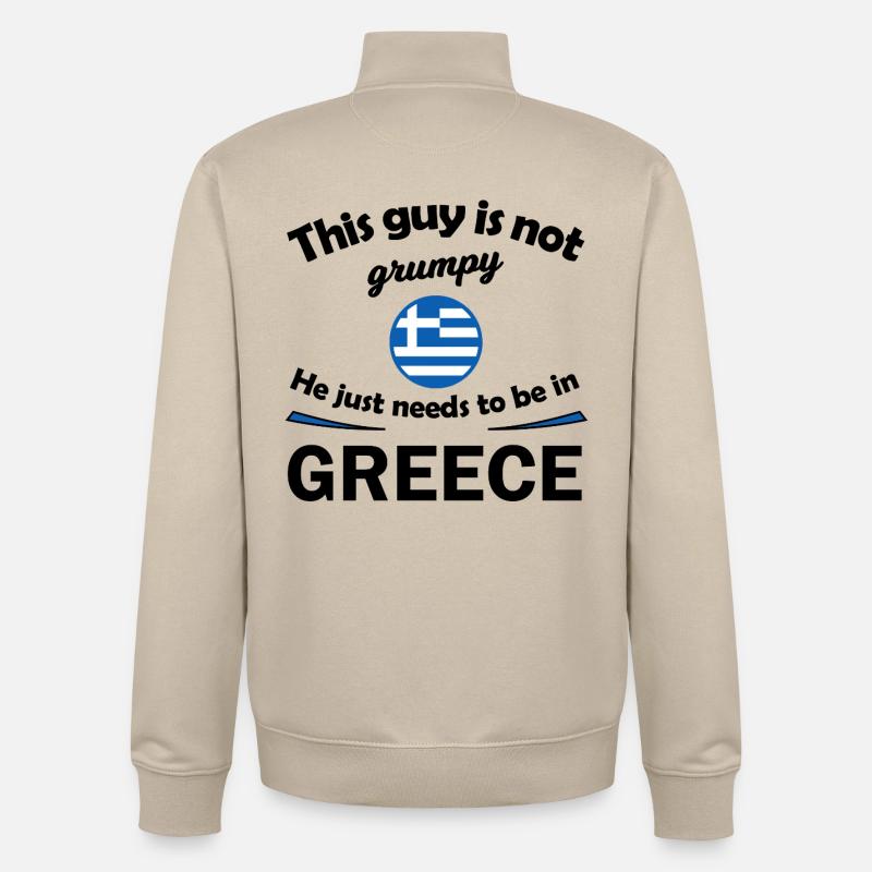 Supporters de Grèce - Sweat zippé unisexe en coton bio Stanley/Stella - beige crème