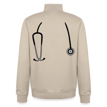 Stéthoscope - Sweat zippé unisexe en coton bio Stanley/Stella - beige crème - Dos - AI Model Male 185 dark (185cm)