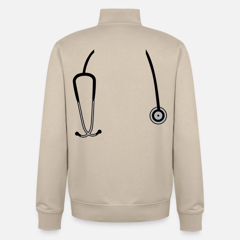 stethoscope - Unisex Organic Zip Sweatshirt by Stanley/Stella - desert dust