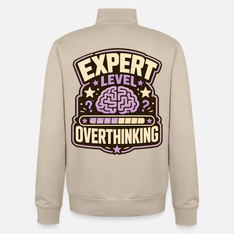 Expert Level Overthinking - Unisex Organic Zip Sweatshirt by Stanley/Stella - desert dust