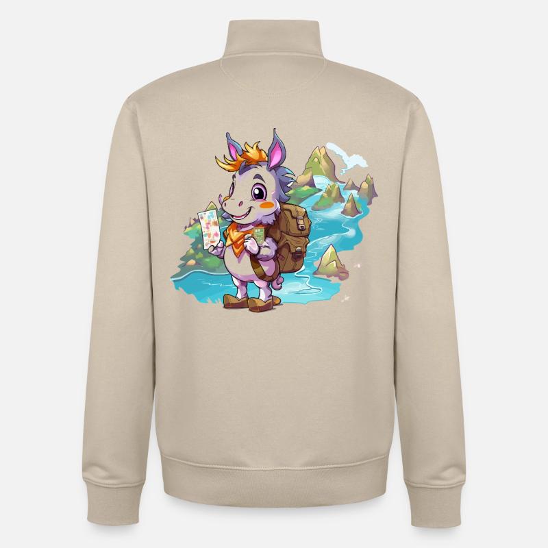 Chèvre d’aventure côtière - Sweat zippé unisexe en coton bio Stanley/Stella - beige crème