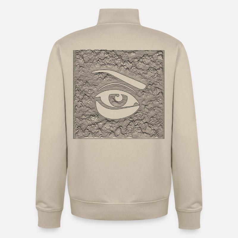 Das Auge – Schwarz - Unisex Organic Zip Sweatshirt von Stanley/Stella - Cremebeige