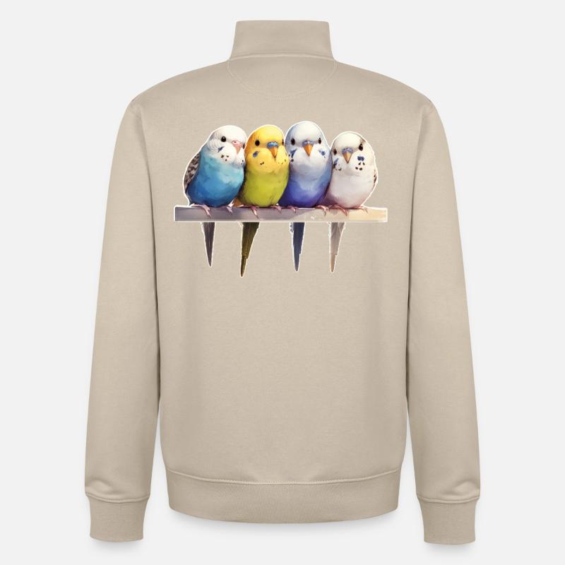 Budgie group - Unisex Organic Zip Sweatshirt by Stanley/Stella - desert dust