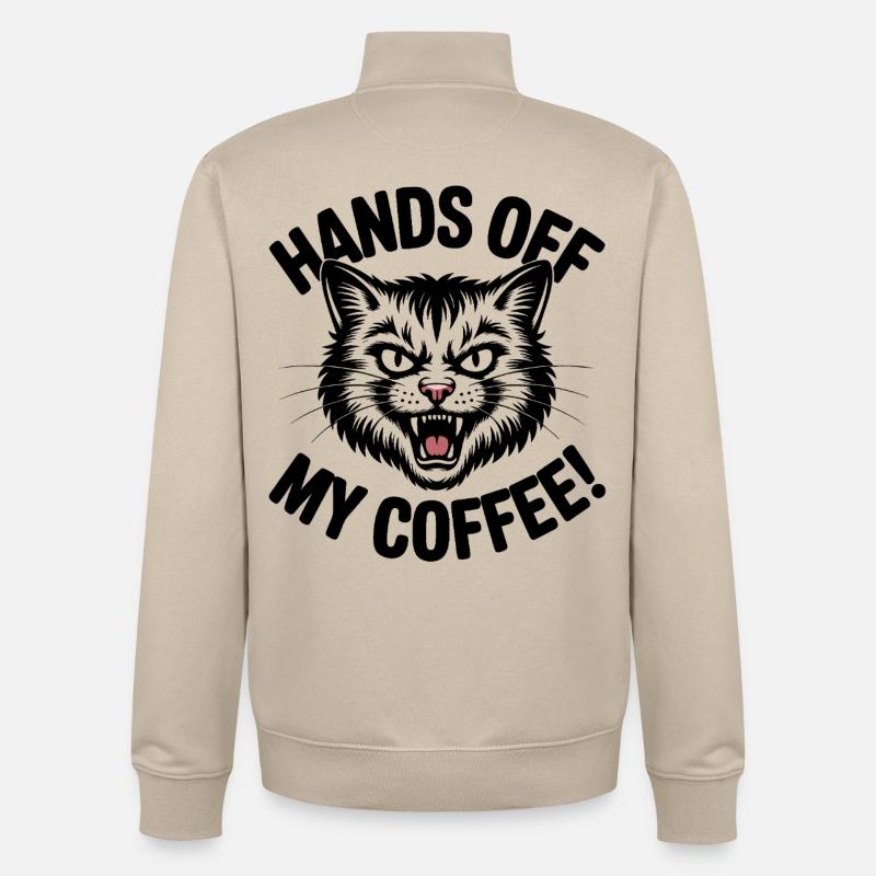 Loin de mon café - Sweat zippé unisexe en coton bio Stanley/Stella - beige crème
