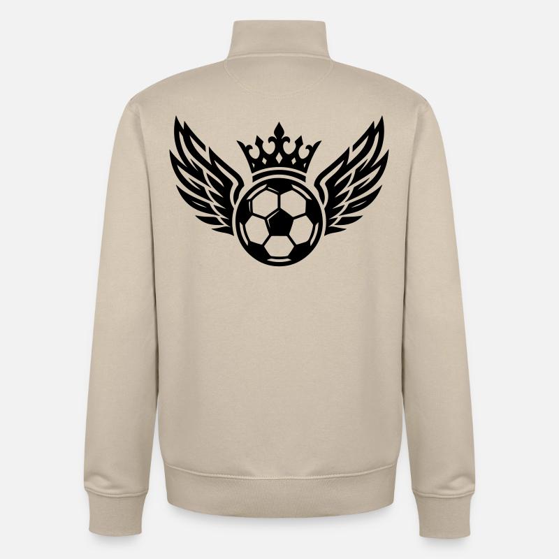 Fussball Wappen Krone Symbol - Unisex Organic Zip Sweatshirt von Stanley/Stella - Cremebeige