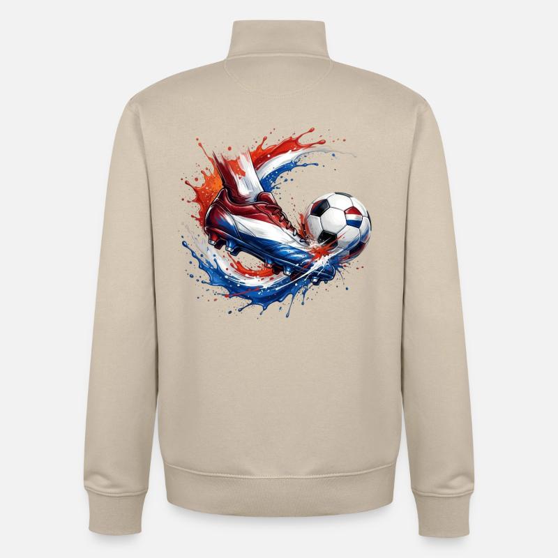 Football - Pays-Bas - Sweat zippé unisexe en coton bio Stanley/Stella - beige crème