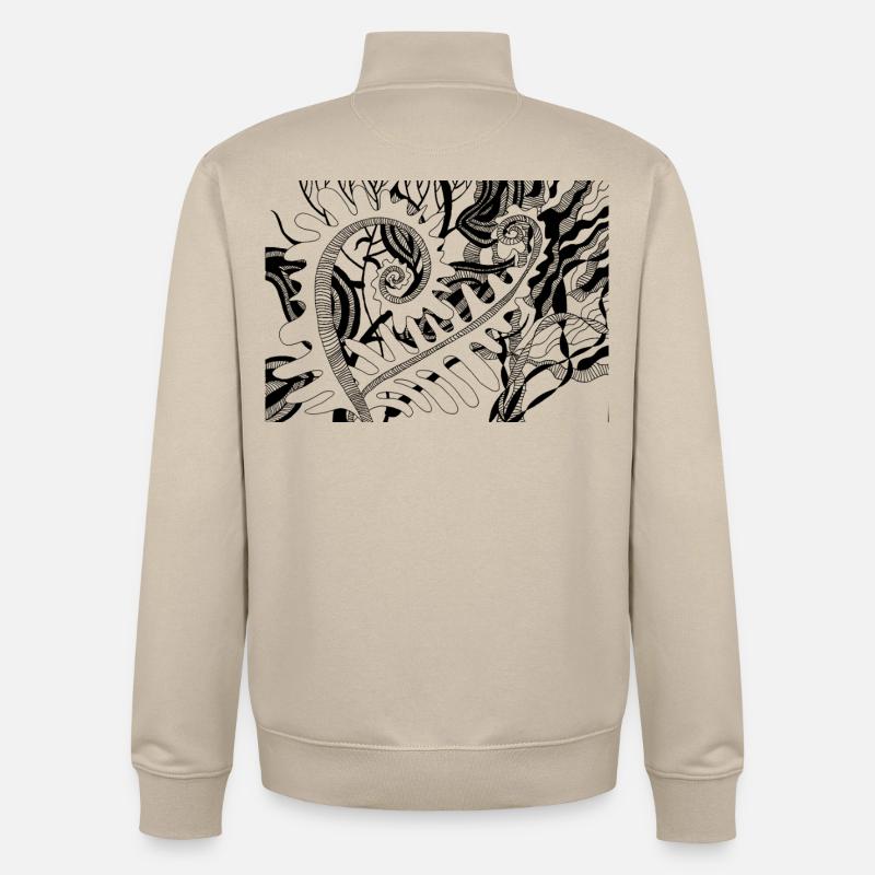Fougère - Sweat zippé unisexe en coton bio Stanley/Stella - beige crème