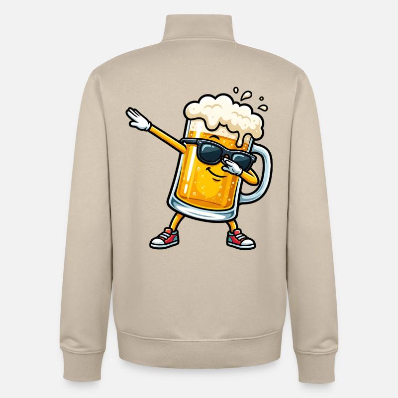Tamponner la chope de bière - Sweat zippé unisexe en coton bio Stanley/Stella - beige crème