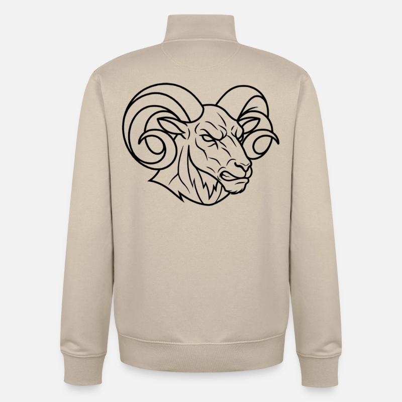 Starker Widderkopf - Unisex Organic Zip Sweatshirt von Stanley/Stella - Cremebeige