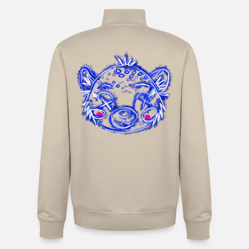 Dead Leo Blue - Sweat zippé unisexe en coton bio Stanley/Stella - beige crème