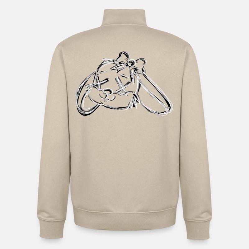 Dead Bunny Grey - Sweat zippé unisexe en coton bio Stanley/Stella - beige crème