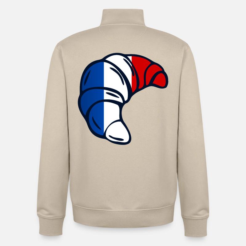 France Croissants - Sweat zippé unisexe en coton bio Stanley/Stella - beige crème