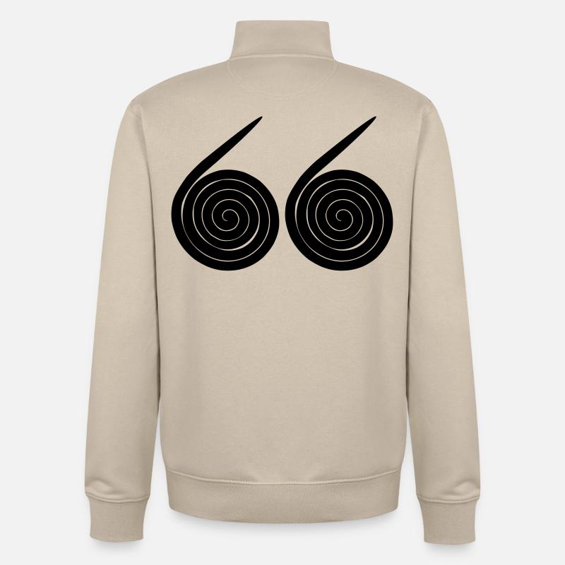 Escargots numéro 66 - Sweat zippé unisexe en coton bio Stanley/Stella - beige crème