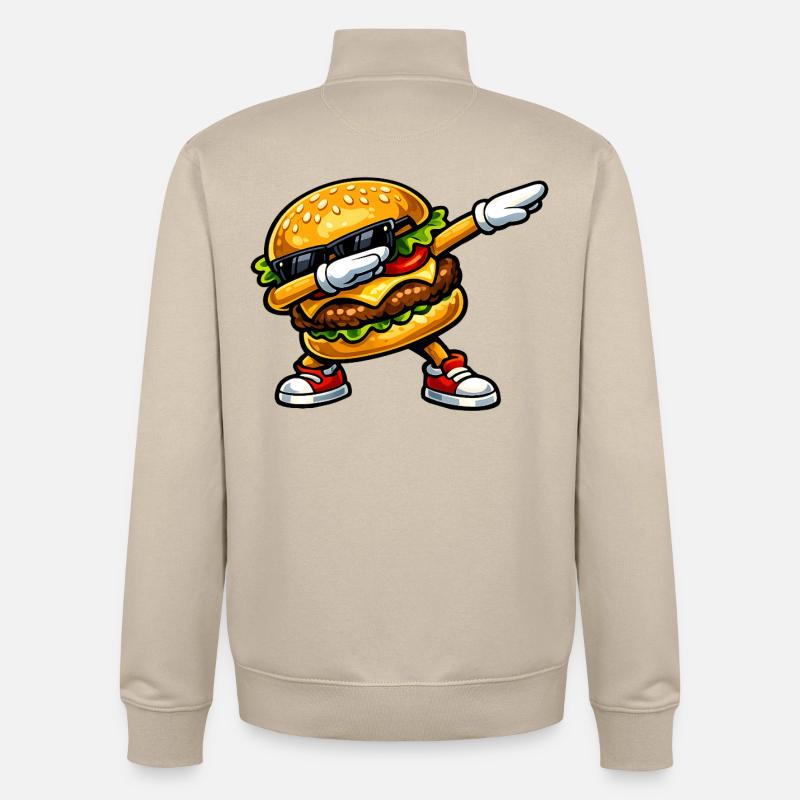 Dab Hamburger - Sweat zippé unisexe en coton bio Stanley/Stella - beige crème