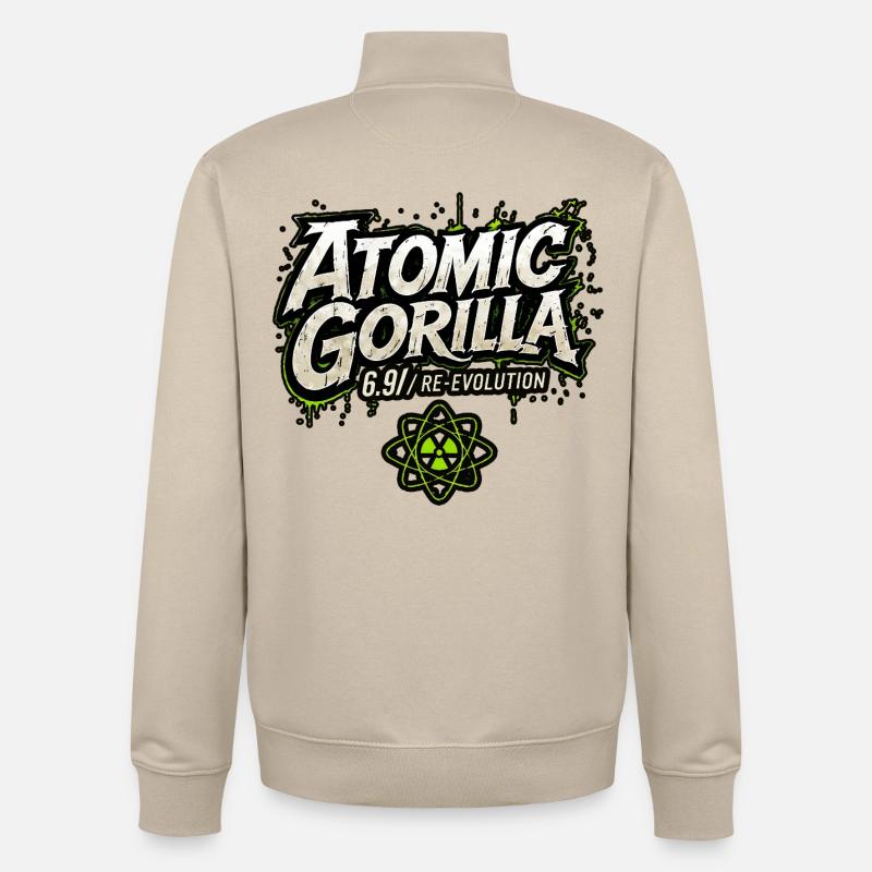 Atomic Gorilla Re-Evolution - Unisex Organic Zip Sweatshirt by Stanley/Stella - desert dust