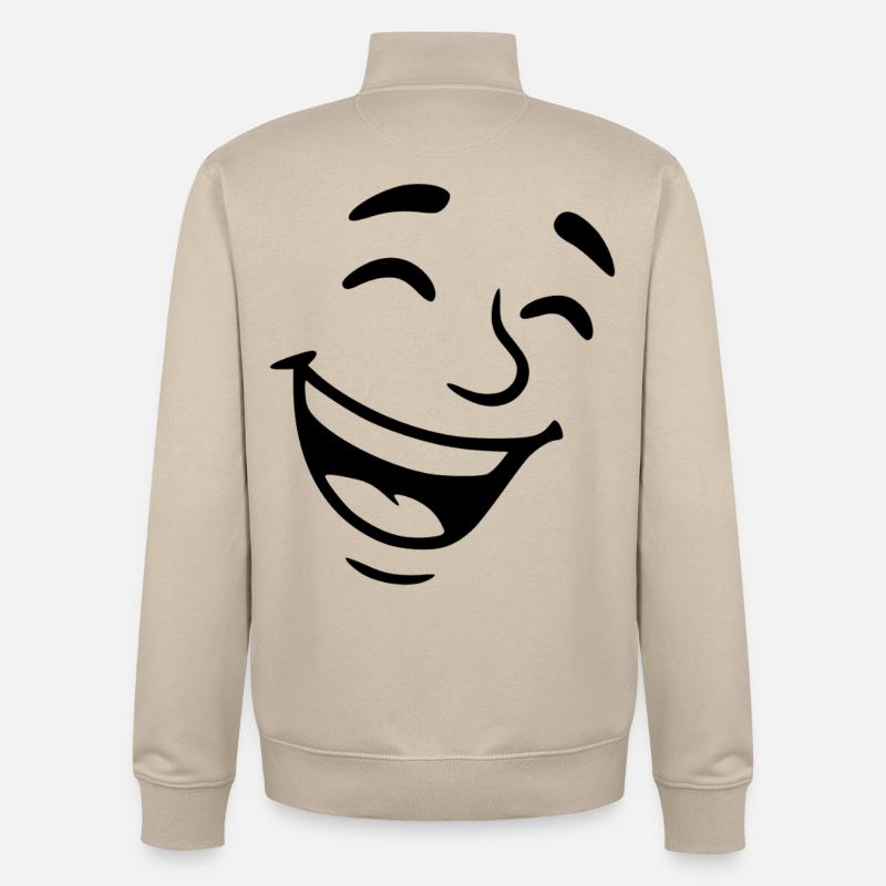 Laughing Face - Unisex Organic Zip Sweatshirt by Stanley/Stella - desert dust
