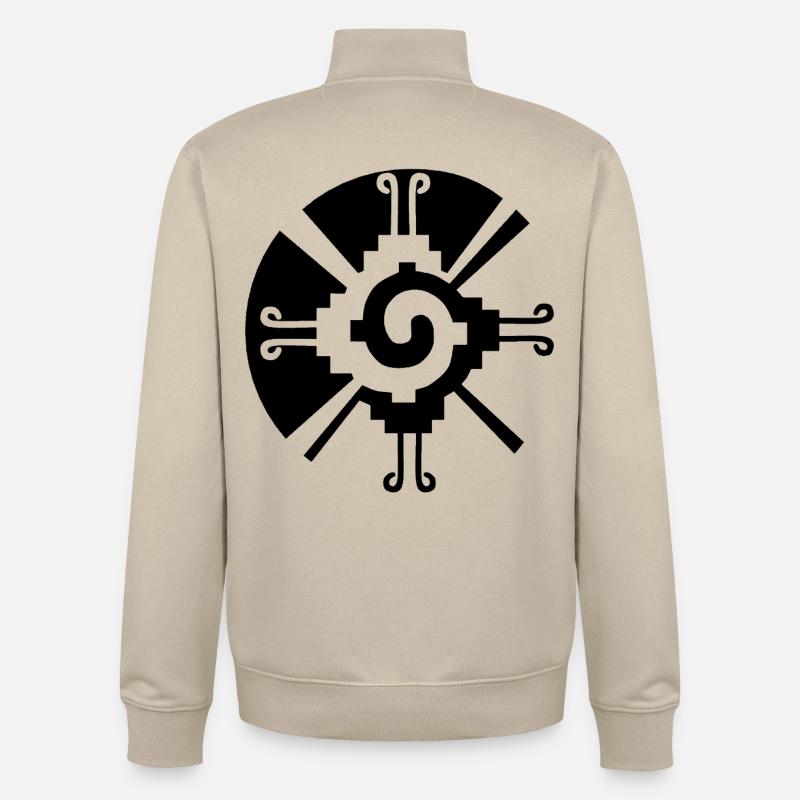 Solar Geometric Pattern (Black) - Unisex Organic Zip Sweatshirt by Stanley/Stella - desert dust