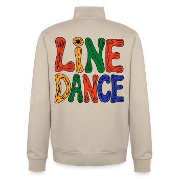 Line Dance Vibes - Unisex Organic Zip Sweatshirt von Stanley/Stella - Cremebeige - Hinten - AI Model Male 185 dark (185cm)