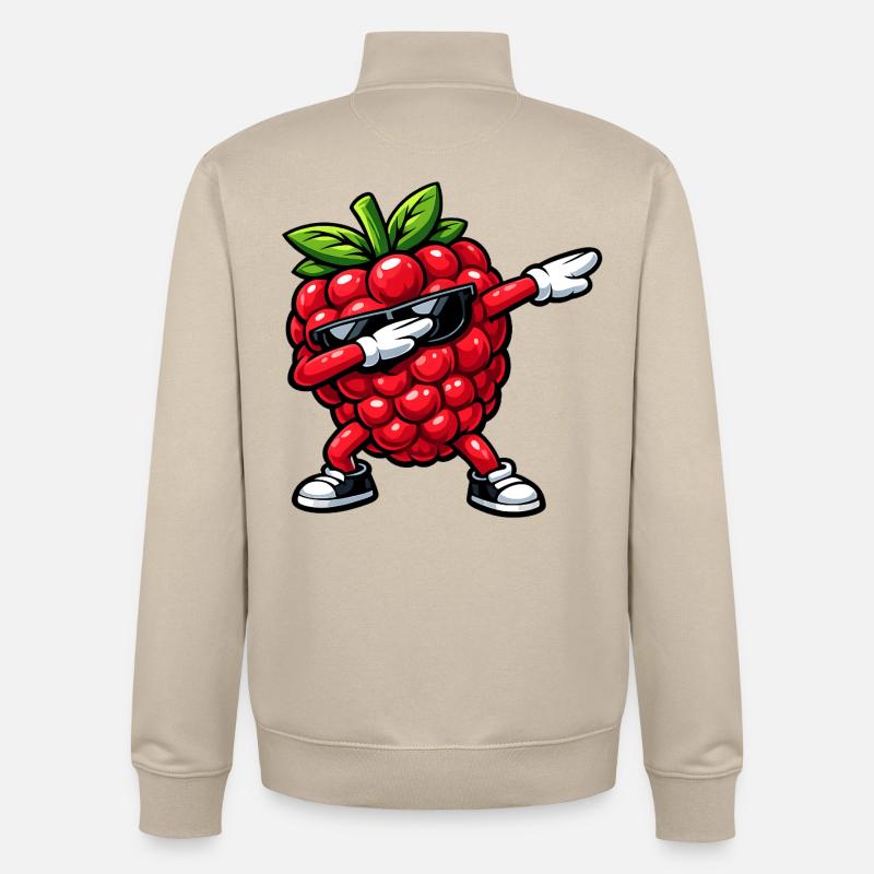 Dabbing Raspberry - Unisex Organic Zip Sweatshirt by Stanley/Stella - desert dust