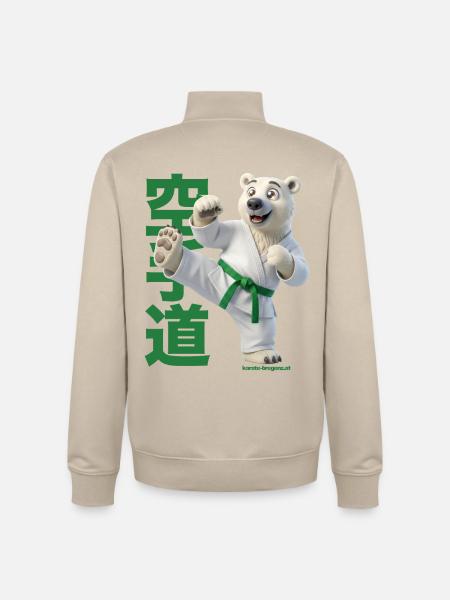 Karate Eisbär - Unisex Organic Zip Sweatshirt von Stanley/Stella - Cremebeige
