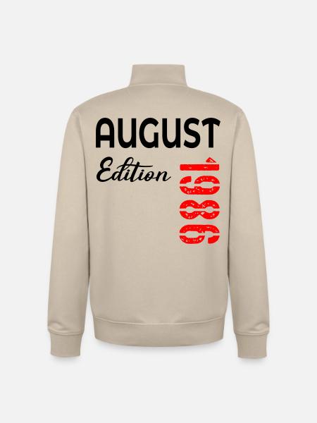 40th Birthday August 1986 - Unisex Organic Zip Sweatshirt by Stanley/Stella - desert dust