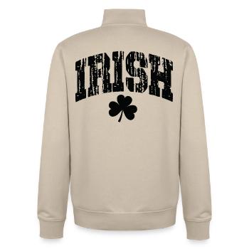 Irland - Unisex Organic Zip Sweatshirt von Stanley/Stella - Cremebeige - Hinten - AI Model Male 185 dark (185cm)