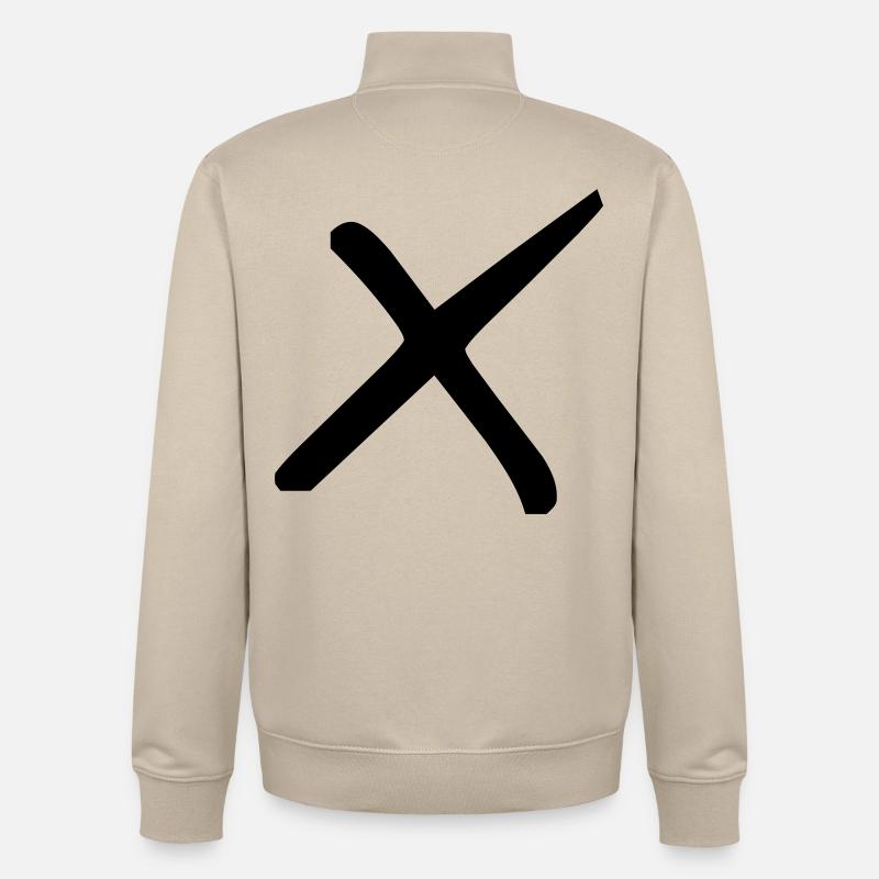 Croix élégante - Sweat zippé unisexe en coton bio Stanley/Stella - beige crème