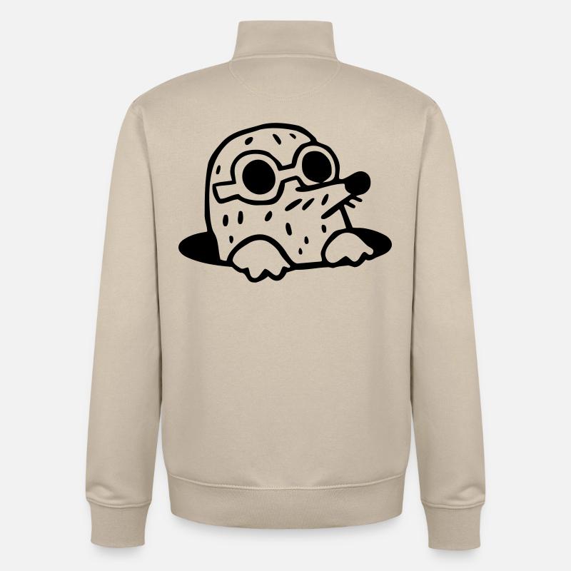 cool la Mole - Sweat zippé unisexe en coton bio Stanley/Stella - beige crème