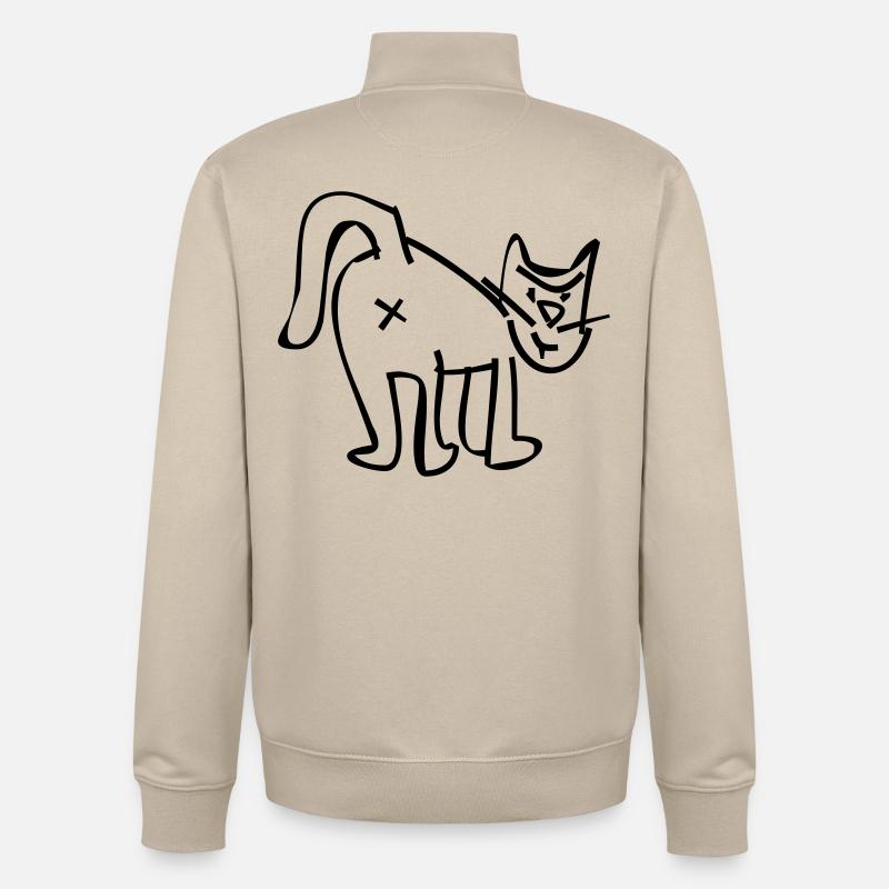 CHAT - Sweat zippé unisexe en coton bio Stanley/Stella - beige crème