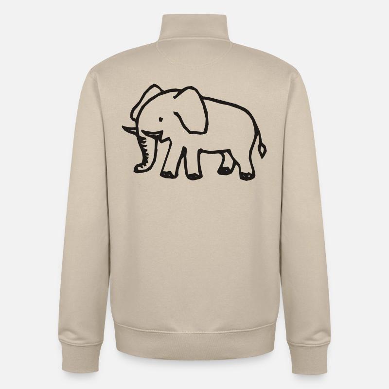 Elefant - Unisex Organic Zip Sweatshirt von Stanley/Stella - Cremebeige