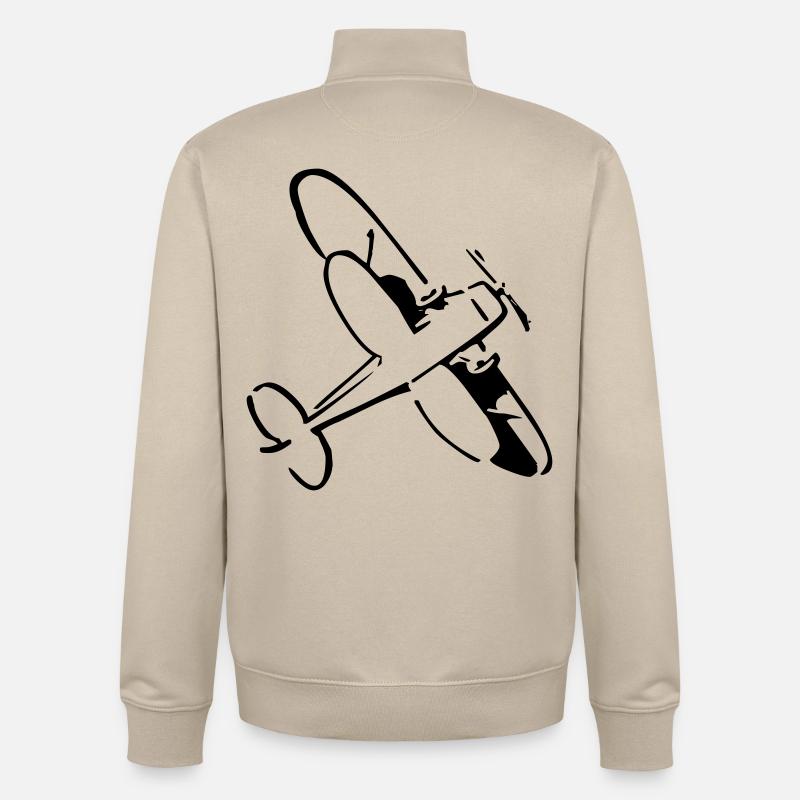 FLUGZEUG - Sweat zippé unisexe en coton bio Stanley/Stella - beige crème