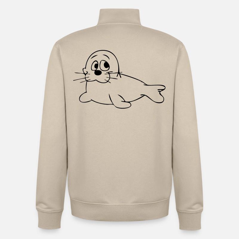 Joint d'étanchéité - Sweat zippé unisexe en coton bio Stanley/Stella - beige crème