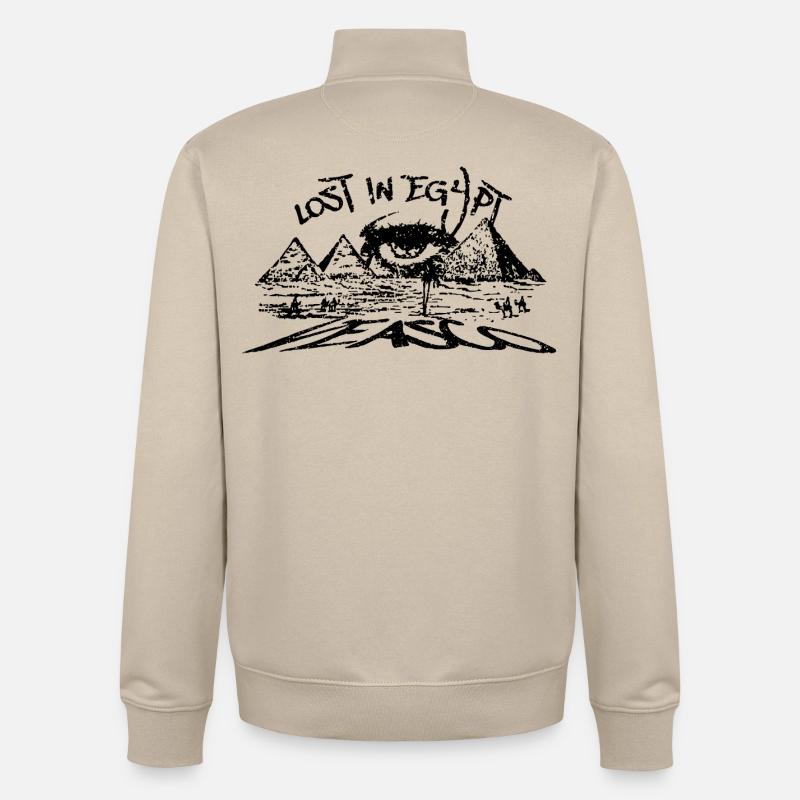 Perdu en Égypte - Sweat zippé unisexe en coton bio Stanley/Stella - beige crème