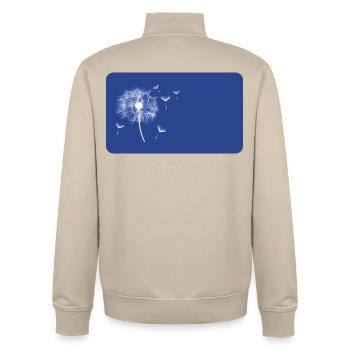 Pusteblume blau - personalisierbar - Unisex Organic Zip Sweatshirt von Stanley/Stella - Cremebeige - Hinten - AI Model Male 185 dark (185cm)
