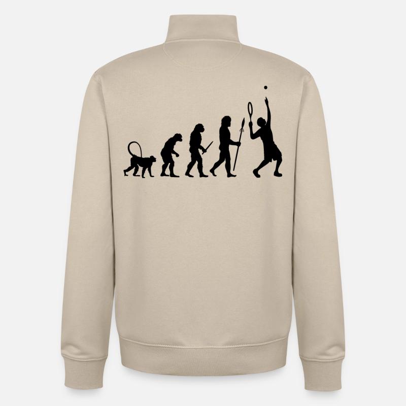 Évolution d’un joueur de tennis - Sweat zippé unisexe en coton bio Stanley/Stella - beige crème