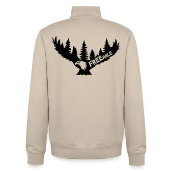 FREEagle - Fliegender Adler [Schwarz] - Unisex Organic Zip Sweatshirt von Stanley/Stella - Cremebeige - Hinten - AI Model Male 185 dark (185cm)