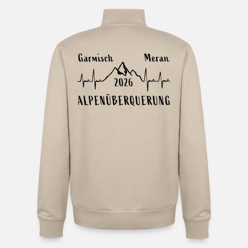 ALPENÜBERQUERUNG 2026 Oberstdorf Meran - Unisex Organic Zip Sweatshirt von Stanley/Stella - Cremebeige