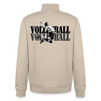 Dynamischer Volleyballspieler in Aktion - Unisex Organic Zip Sweatshirt von Stanley/Stella - Cremebeige - Hinten - AI Model Male 185 dark (185cm)