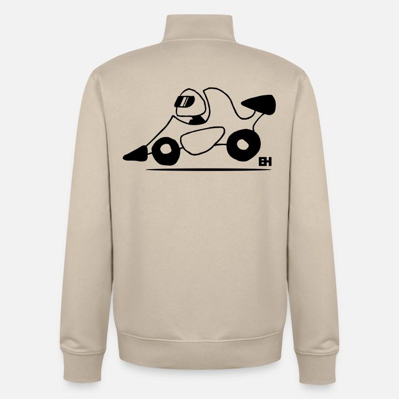 voiture de course - Sweat zippé unisexe en coton bio Stanley/Stella - beige crème