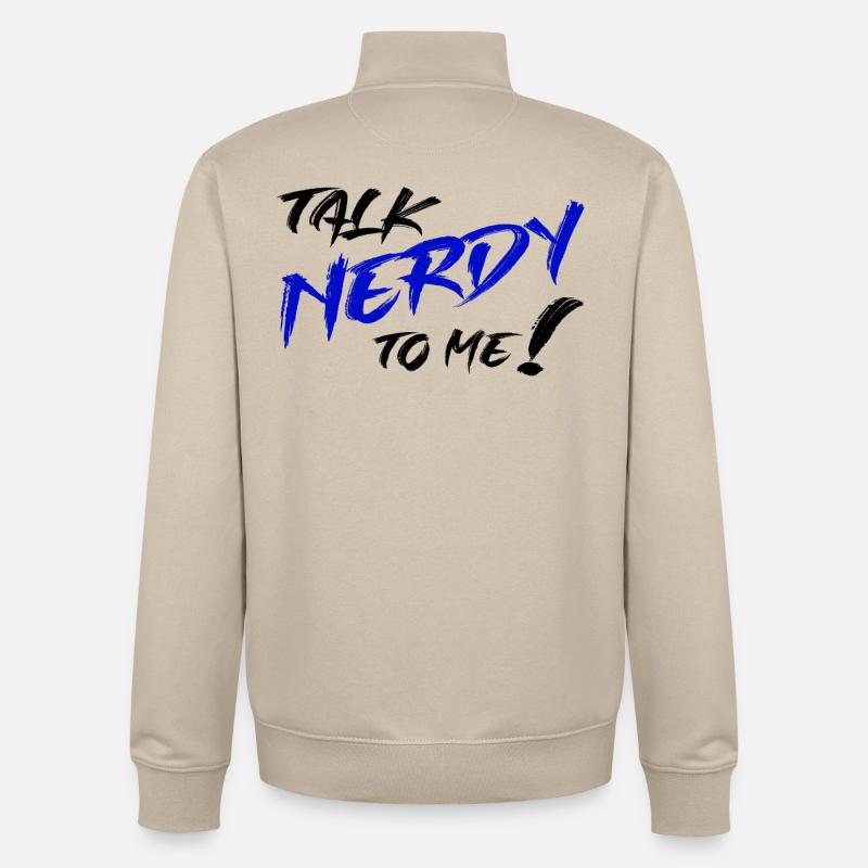 Nerd Graffiti Bleu - Sweat zippé unisexe en coton bio Stanley/Stella - beige crème