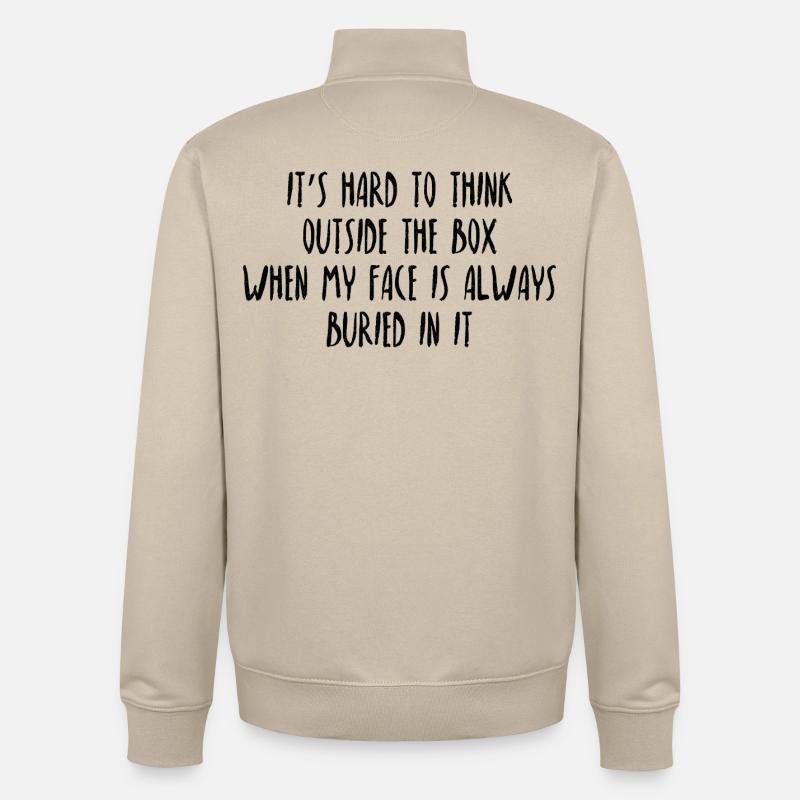 Humour Sarcasme Pensée Créative Drôle - Sweat zippé unisexe en coton bio Stanley/Stella - beige crème